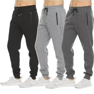 3-Pack: Men’s Fleece-Lined Slim-Fit Casual Tech Jogger Sweatpants with Zippered Pockets