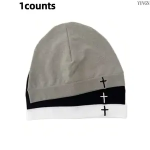 Y2K Embroidered Cross Baker Boy Hat, Unisex Breathable Elastic Baseball Cap, Adjustable Fitted Design, Casual Sporty Outdoor Running Fashion Headwear summerwins,summerwins