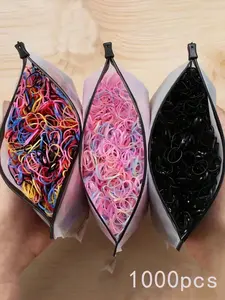 1000pcs Mini Hair Ties Elastic Bands, Rubber Bands for Adult Hair, Braids, Wedding Hairstyles, Casual Gym, Women's Fashionable Hair Accessories