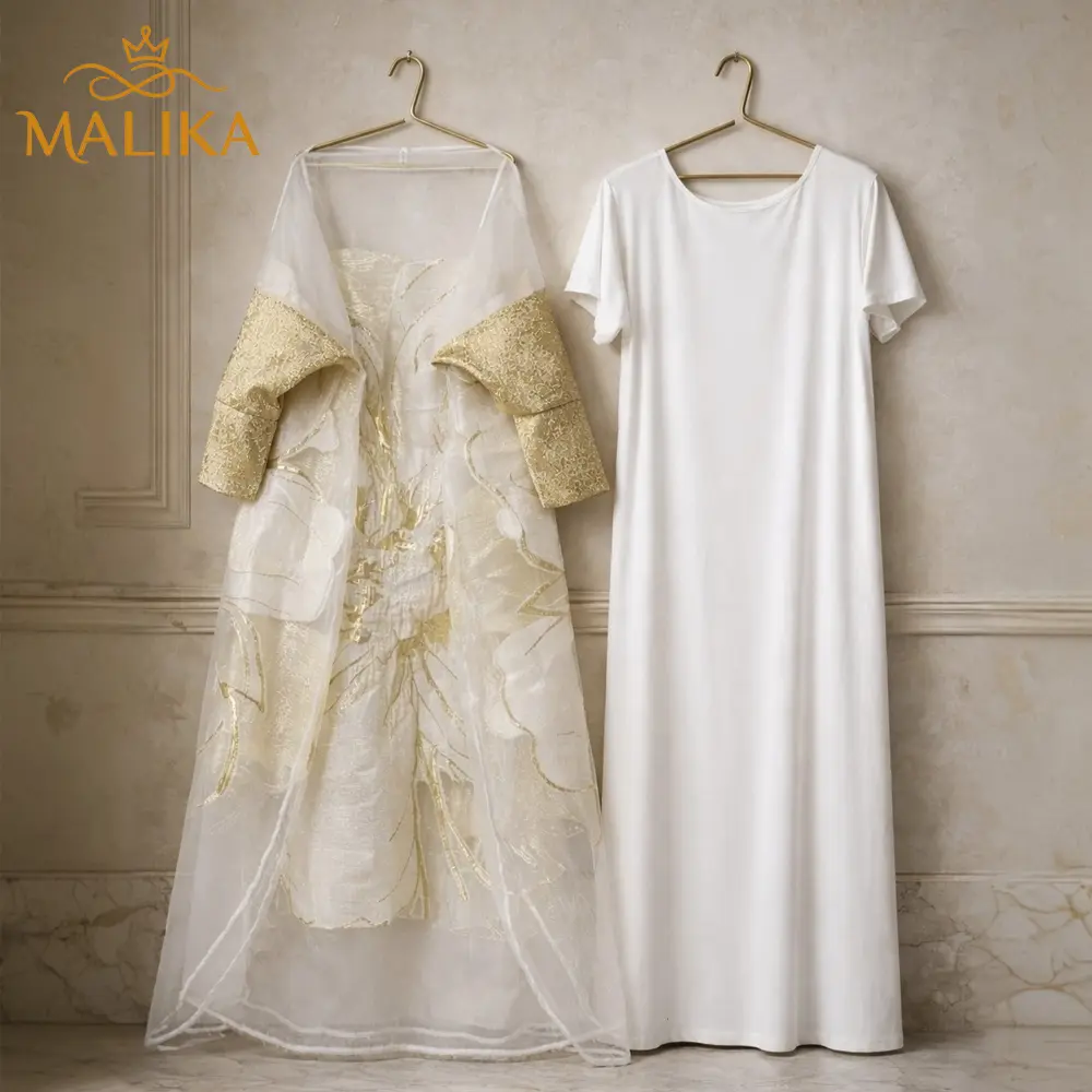 Women's 2-Piece Kaftan Dress Set, Luxury Middle Eastern Floral Brocade Robe with Belt and Lined Slip, Modest Islamic Clothing for Wedding Party, Fashion Dress Caftan, 2 Piece Sets, Dresses For Women