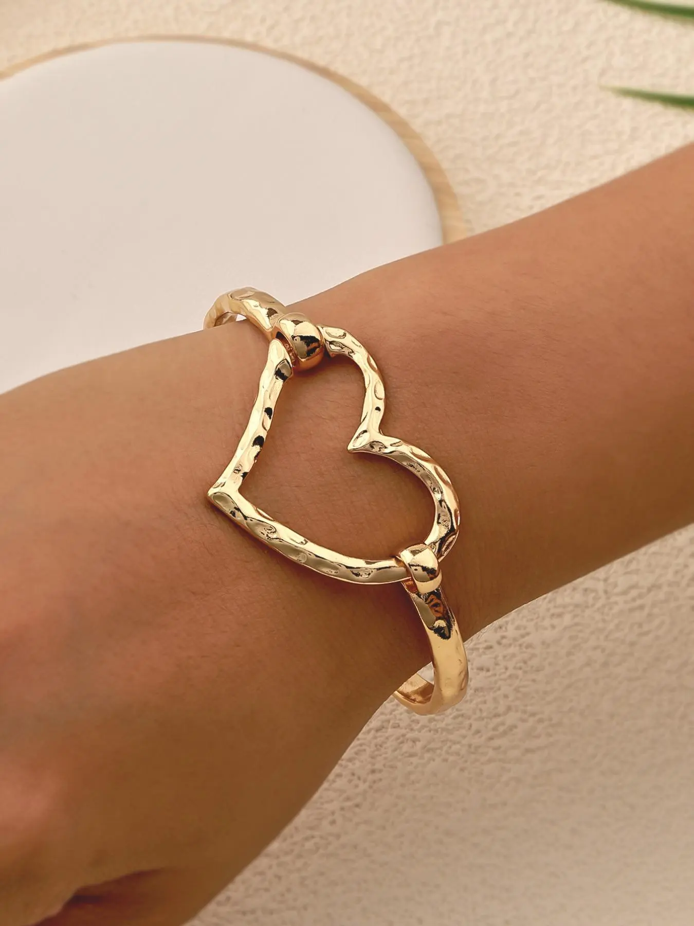 Mother's Day Gift Fashionable Heart Design Bangle, Fashion Jewelry for Party, Daily Clothing Decor, Trendy All-match & Exquisite Jewelry for Birthday Gift, Jewellery, Love Accessories