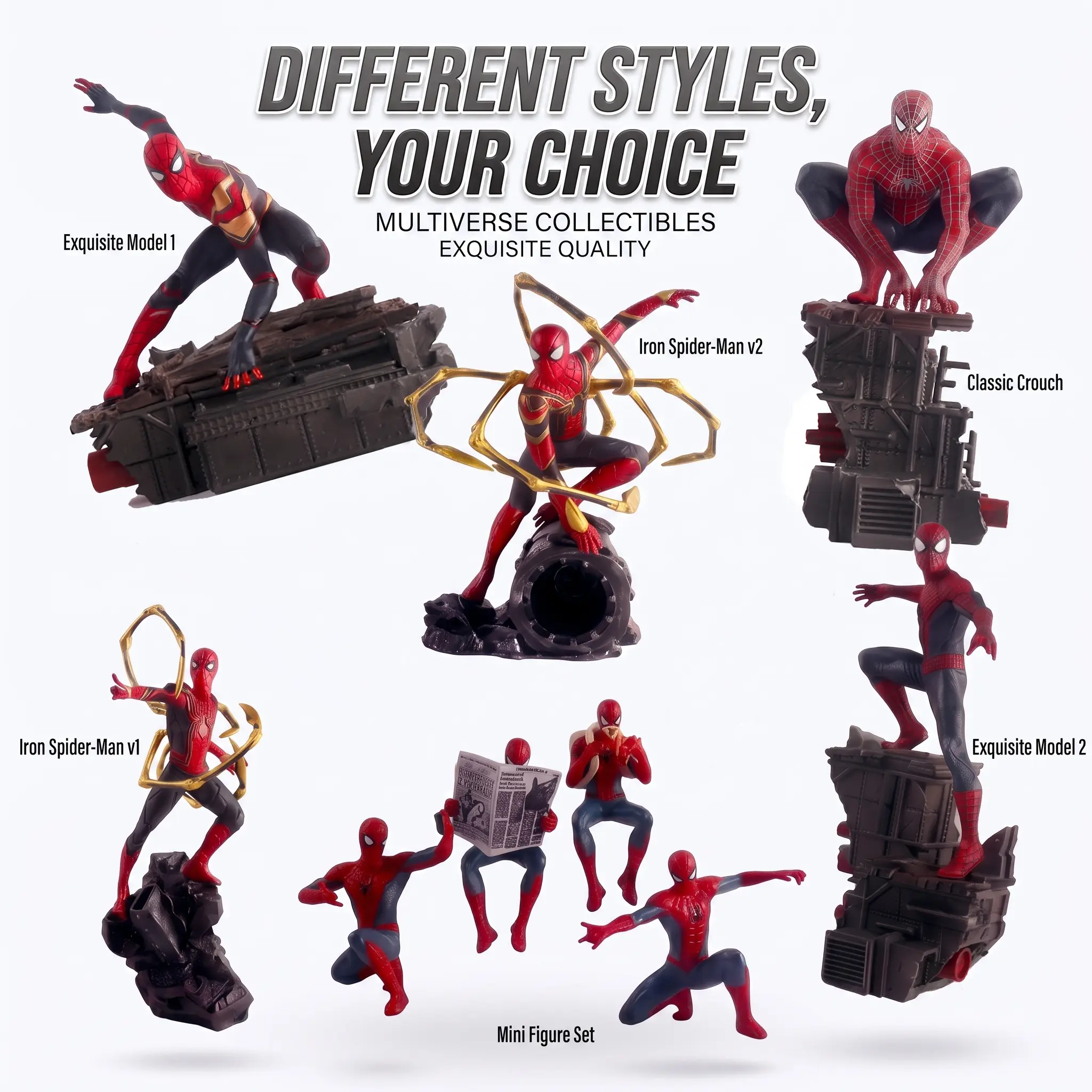 Cool Hero Posable Action Figure Model Gift- Pose High-Fidelity Figure Gift Set Exquisite Models 1-3  Models 1-2 & 4-Piece Mini Figure Set