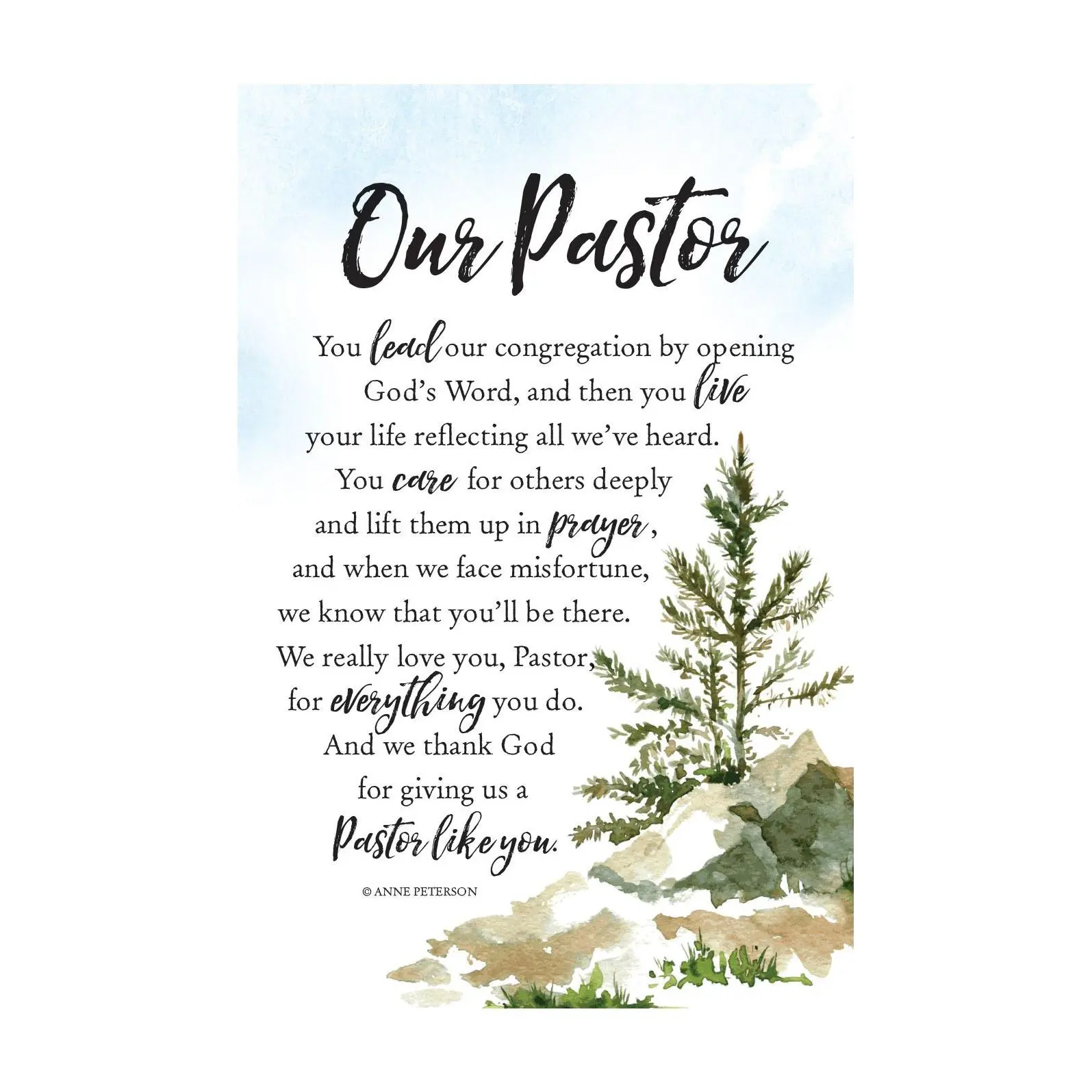 Dexsa Our Pastor Woodland Grace Series Wood Plaque