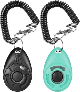 Clicker for , 2 Pack   Clicker, Clicker   with Wrist Strap, Pet  Clicker,  for   Puppies Behavioral  (Black and Water Lake Blue)