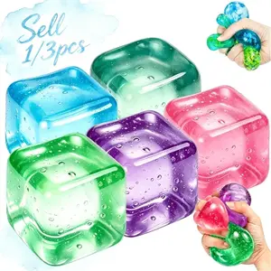 Ice Cube Stress Relief Toys - Slow Bounce Squeeze, Pressure Release, Office Desk Toy, Perfect Gift for Holidays and Parties