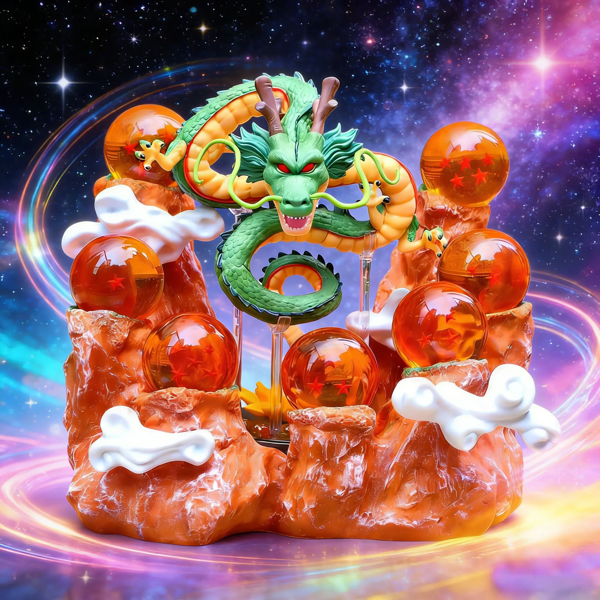 2026 new style DBZ Rockery dragon statue set resin dragon belt 7 4.3cm crystal balls ,Christmas and holiday parties are the best gifts for children, friends and sweetheart.