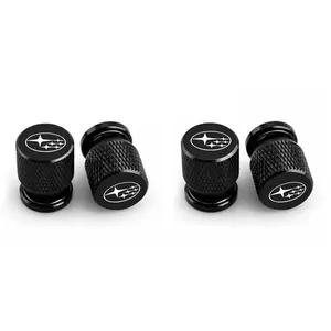 4pcs Car Tire Valve Caps Cover Aluminum Tire Wheel Stem Capfor Subaru Outback WRX BRZ DRL XV STI Legacy Forester Impreza Tribeca Auto Parts Car Accessories