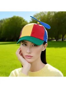 New bamboo dragonfly rainbow color-matching propeller soft-top baseball cap Trucker Snapback Hat for adults, sun-shading visor hat
