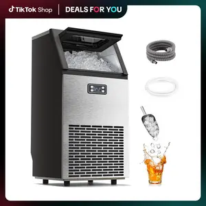 Kismile Commercial Ice Maker Machine, 2026 Upgraded 66lbs/80lbs/100lbs 24H Stainless Steel Ice Machine with 33lbs Storage Capacity, Self-Cleaning Freestanding Ice Maker for Home Bar Restaurant Office Outdoor