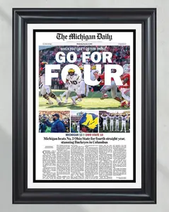 2024 Michigan Wolverines Upsets Ohio State “Go For Four” Michigan Daily Poster Print Paper Unframe Newspaper