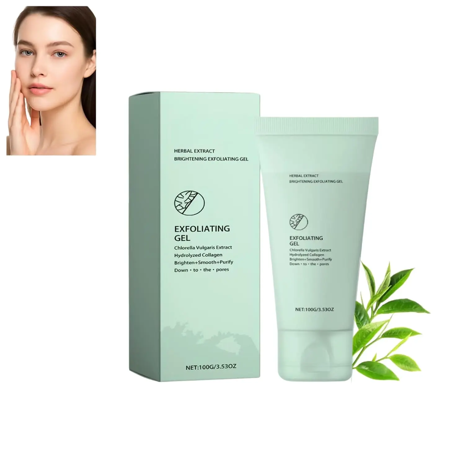 Exfoliating Gel, Herbal Extract Exfoliating Gel, Gentle Facial Exfoliator for Deep Pore Cleansing for All Skin Types