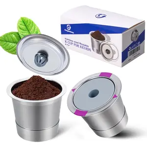 2 Pack   Stainless Steel Coffee Pod Capsules, Stainless Steel  K -Cups for , Refillable Coffee Filters for  Family