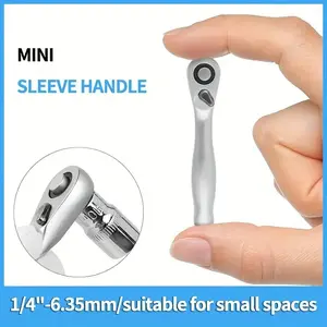 72-Tooth Mini Ratchet Wrench, 1 Count Portable 1/4-Inch Drive Wrench with Hex Head, Quick & Easy Labor-Saving Tool for Small Spaces, Hex Wrenches