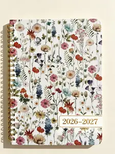 2026-2027 Planner, Weekly and Monthly Calendar Planner for Women, JUL 2026 - JUN 2027, Hardcover Planning Agenda Book with Tabs, Spiral Bound, Inner Pocket, Perfect for School Office Supplies, 6.3" x 8.5" - Wildflowers