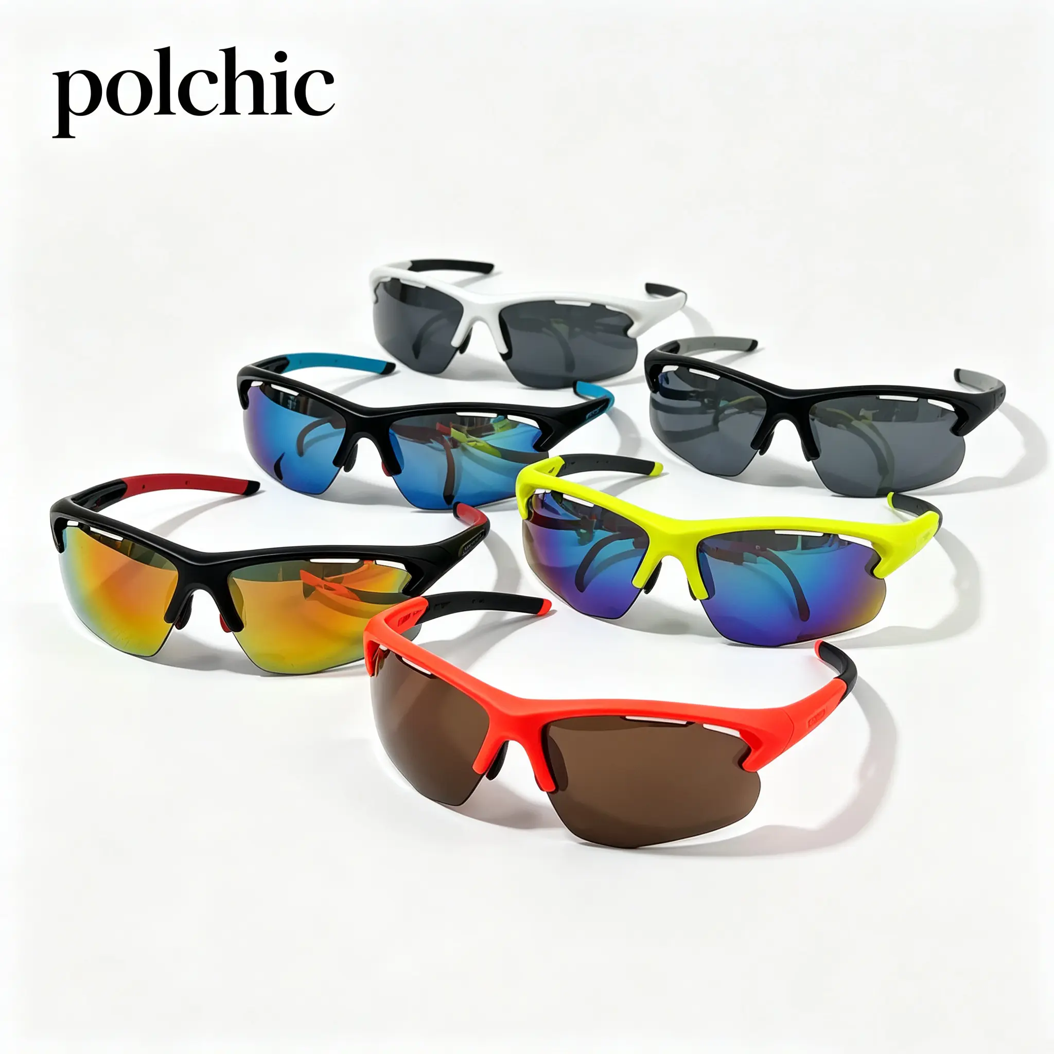 PolChic 6pcs Outdoor Fashion Sunglasses for Hiking and cycling Stylish UV Protection Eyewear Durable Lightweight Design Perfect for Outdoor Activities and Sports