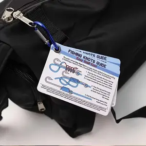 6-Piece Fishing Knot Guide Set, Includes 12 Practical Knots, Mini Storage Clip, Durable PVC Cards, Ideal for Beginners, Essential Fishing Gear