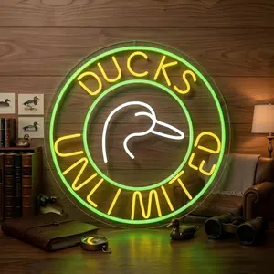 Duck Unlimited Neon Sign Light, 13.78in x 13.78in Novelty Lamp for Man Cave Bar, Home Improvement Lighting Gift summerwins,summerwins Led Decoration