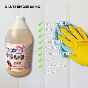 Caro's DesGrasa 1 Gallon Concentrated Degreaser for Kitchen Cleaning Stainless Steel & Engine Carbon Cleaner Safe for All Surfaces
