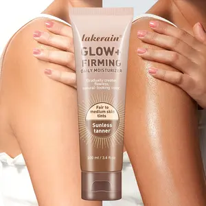 Leclaine Glossy Firming Daily Moisturizer - Fragrance Free Body Tanning Agent, Natural Tanning Effect, Unscented Body Lotion, 100ml/3.4 oz, Gradually Creates Natural Skin Tone, Light to Medium Skin Tone, Nourishing, Moisturizing, Versatile