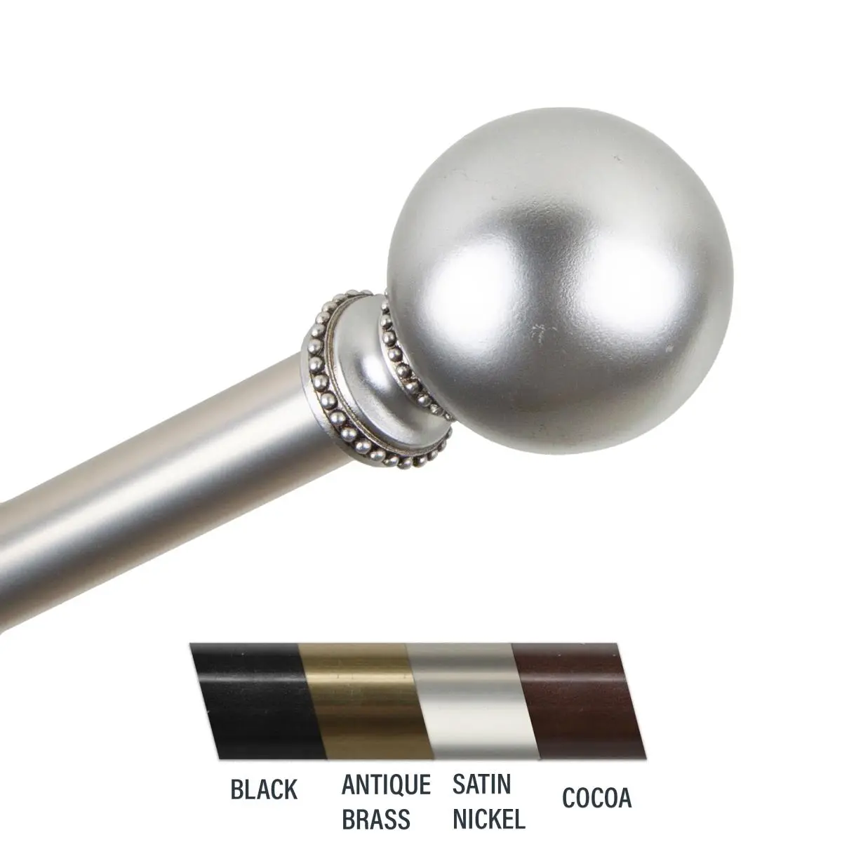 212 MAIN Central Design 4883-485 Adjustable Curtain Rod - 0.81 in. Diameter, 48-84 in. Length, Satin Nickel Finish, Bold Aesthetic, Curtain Rods for Windows, Elegant Baby & Maternity Furniture Decoration Solution, Decorative Curtain Rods
