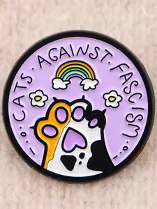 Adorable Rainbow Cat Paw Enamel Brooch, Flower Brooch Pin, Fun Quote Design Badge, Unisex Backpack Sweater Hat Fashion Accessory, Perfect Gift for Friends