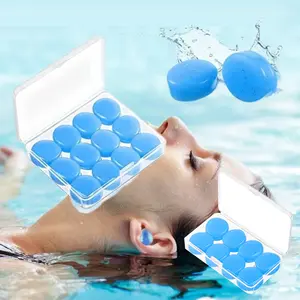 12pcs Reusable Silicone Waterproof Earplugs, Moldable Design for Concerts, Swimming, Snoring, Airplane Travel, Comfortable and Durable