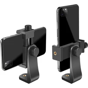 Premium Smartphone Holder/Vertical and Horizontal Tripod Mount Adapter Rotatable Bracket with 1/4 inch Screw/Adjustable Clip for iPhone, Android Cell Phone, Selfie Stick, Camera Stand