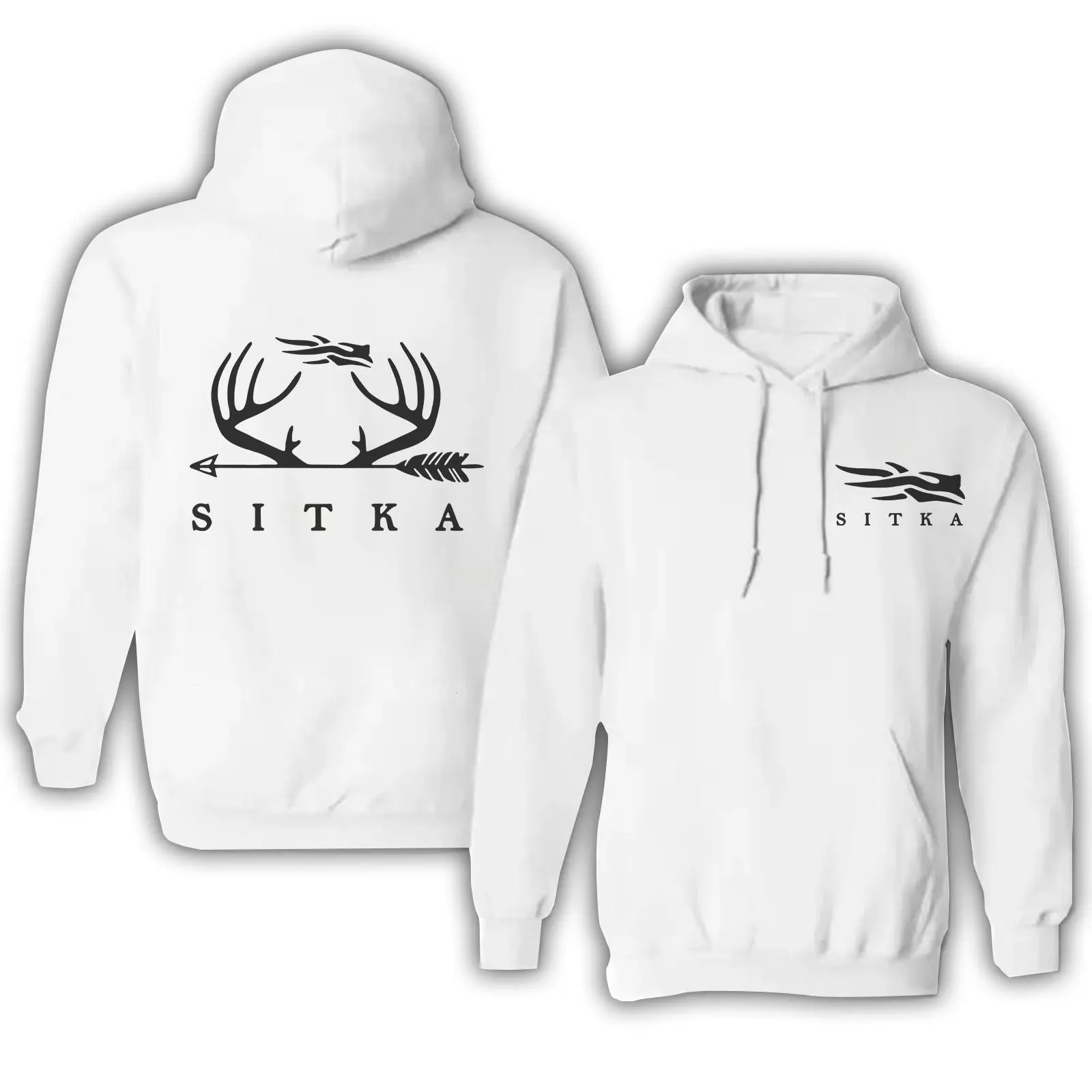 🏹[Fall Outfits] Sitka Gear Antler & Arrow Graphic Hoodie – Unisex Outdoor Lifestyle Pullover for Men & Women, Perfect Hunter Gift, Casual Deer Hunting Apparel, Tactical Outdoor Sweatshirt, Hunting Season, Wilderness Adventure, Made in USA