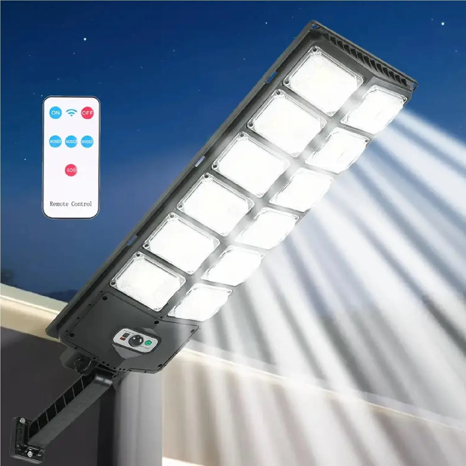 【German Selection】Commercial Parking Lot Light,Solar Street Lights Outdoor, 6500K Dusk to Dawn Solar Security Flood Lights Motion Sensor Solar Led La