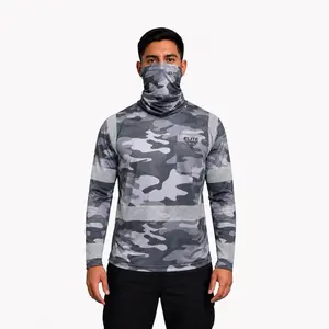 UNISEX LONG SLEEVE HIGH VISIBILITY SHIRT WITH MASK INCLUDED   - GRAY