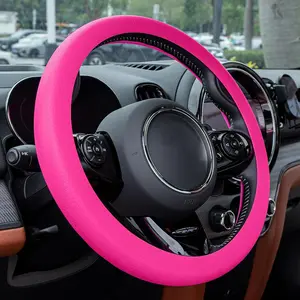 Hot Pink  Steering Wheel Cover Women, Hot Pink  Accessories Cute Soft  Leather Texture Steering Wheel Protector, Fits 13"-17" Diameter