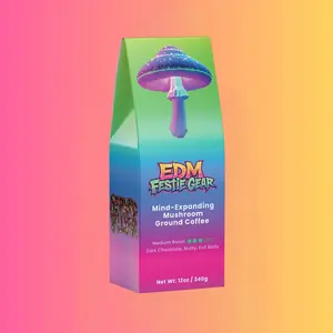 Mind-Expanding Mushroom Ground Coffee (Medium Roast) Coffee For EDM Rave Festivals