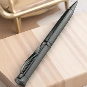 Premium Metal Striped Rotating Ballpoint Pen Smooth Writing Office Business Gift Set with Replaceable Refills Non-Slip Design for Exams Students Graduation Pens Stylish Durable Metal Body Pen, Smooth Writing Pens Office Stationery Supplies