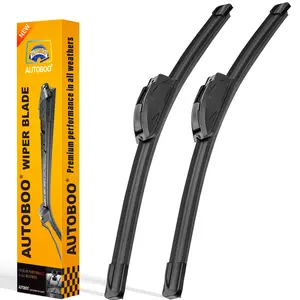 AUTOBOO Windshield Wipers Blades (Pack Of 2) OEM Quality Premium All-Seasons Wiper blades Stable and Quiet wiper blades(U/J HOOK)