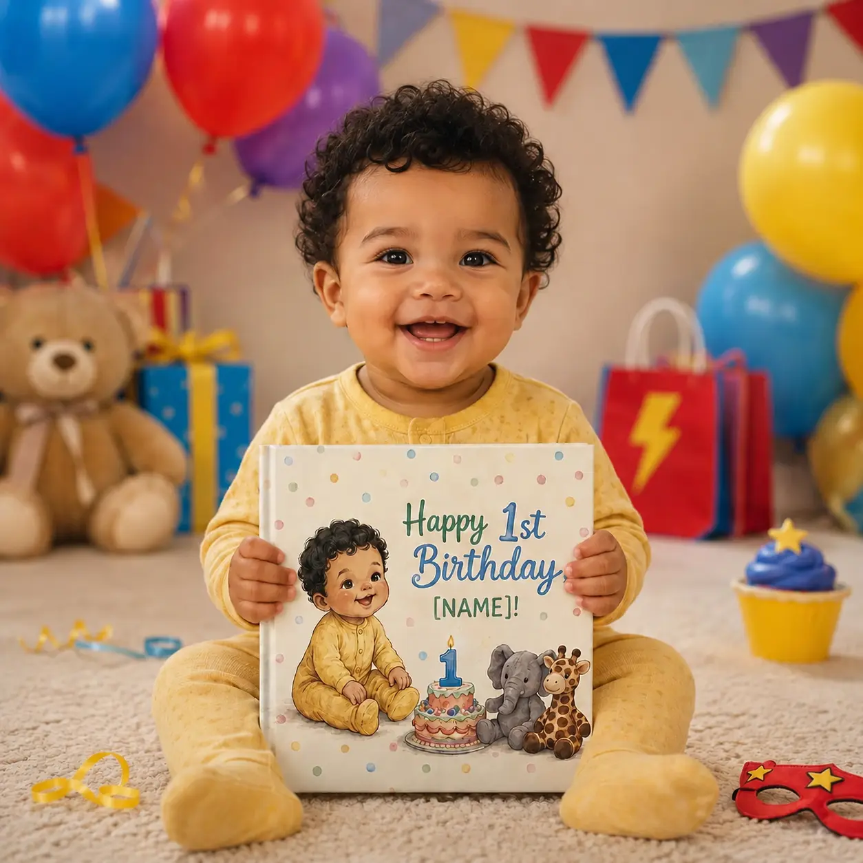 1st Birthday Gift Personalised Book | First Birthday Boy Girl Toddler | Custom Name One Year Old | Personalized Baby Birthday Keepsake MARIDEL BARICUATRO