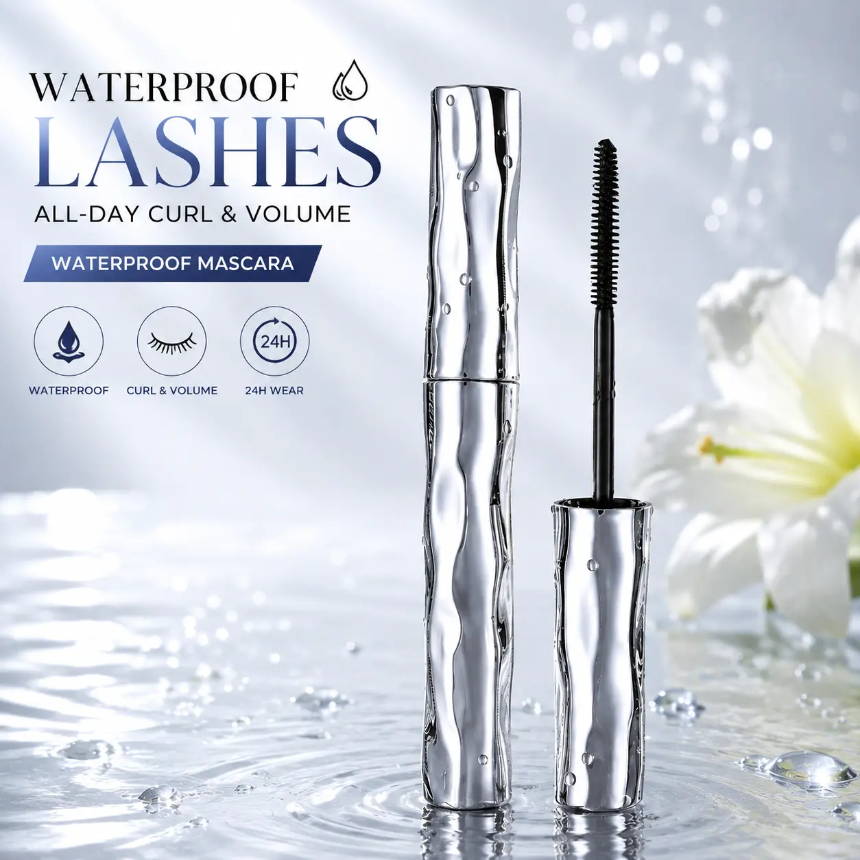 Voluminous Lengthening Mascara - Upgraded Water Resistant Formula, Long-Lasting, 3D Curling, Smudge-Proof, No-Flaking Formula, Slim Volume-Building Steel Tube, for Everyday & Special Occasion Makeup dealsforyou summerwins