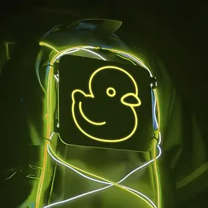 LUMENITE Duck Light Panel for Hydropacks, Backpacks | Portable Rave Festival and Concert Neon Accessory | 5.5" x 5.5" | Hand-Wired Design