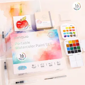 16-Color Portable Watercolor Painting Set, Includes Paints, Sketchbook, Palette, Brushes, Water Container, Ideal for Artists, Art Supplies, Art Sets