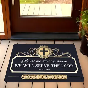 Religious Scripture Design Doormat, Welcome Mat, Positive Entrance Rug, Highly Absorbent Floor Mats, Anti-slip Quick drying Soft Carpets, Suitable for Multi-scenario, Indoor Outdoor Entrance Carpet Home Decor, Gifts for Family and Friends Christmas