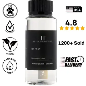 Hotel Collection My Way Essential Oil Scent - Luxury Hotel Inspired Aromatherapy Scent Diffuser Oil - Lush Sandalwood, Warm Virginia Cedar, and Beautiful Iris - Vegan, Hypoallergenic, Paraben-Free - 120mL Fragrance Freshener Scented Bottle Perfume