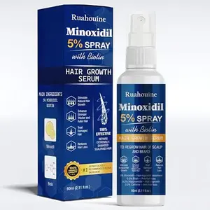 5% Minoxidil Hair Growth Spray, Hair Regrowth Treatment for Men & Women, Thicker Hair, Beard Growth Serum, Facial Hair Enhancer, Hair Loss Solution, Hair Thinning Treatment, Biotin Hair Serum, Scalp Stimulator, Fuller Longer Hair, Caffeine Hair Growth
