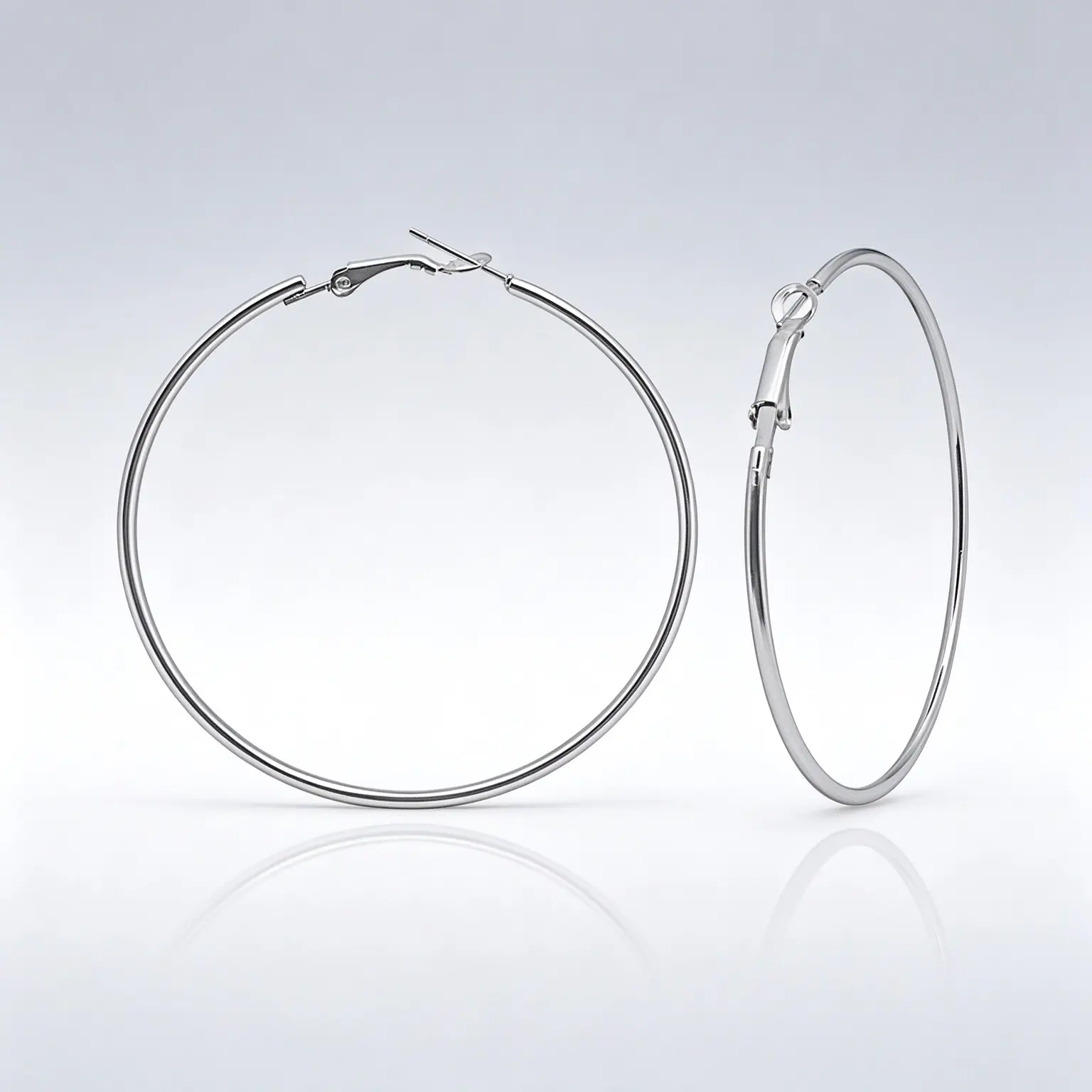 Thin Large Hoop Earrings for Women, Gold Silver Minimalist Big Circle Hoops, Lightweight Plain Open Hoop Earrings, Hypoallergenic Stainless Steel Jewelry, Daily Party Statement Ear Gift