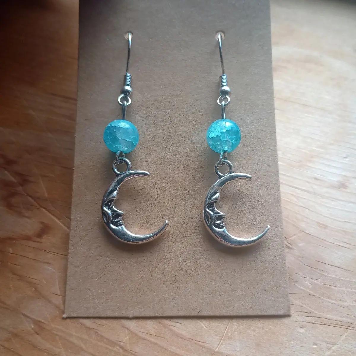 handmade crescent moon earrings