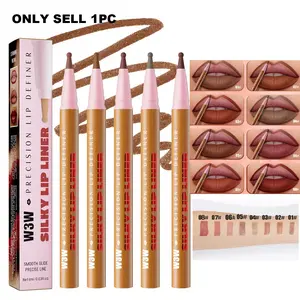 Waterproof Lipliner Pencil, Natural Color Long-Lasting Sweat-Resistant, Non-Sticky Cup-Proof, Smooth Application Round Tip Makeup Brush