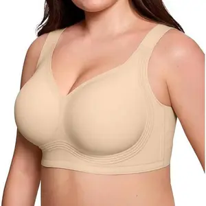 Jelly Bras for Women Plus Size Minimizer Soft Wireless Push Up Bra Full Supportive Older Lift Back Coverage Bralette