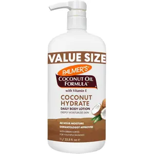 Palmer's Coconut Oil Formula Daily Body Lotion with Vitamin E & Green Coffee Extract for Dry Skin, 33.8 Fl Oz, Value Size Pump Bottle Olive Shea Cosmetic Moisture Nourishing Hydrating Cocoa Moisturizer Moisturizing