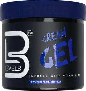 L3 Level 3 Cream Gel - Provides Volume and Medium Hold - With Vitamins to Nourish and Protect Hair Level Three Mens Hair Styling Cream (1000 ML, Large)