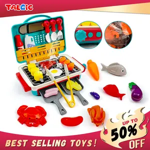 TALGIC BBQ Cooking Kitchen Set, BBQ Grill Toy Set,  Color Changing Pretend Play, Little Chef Play,