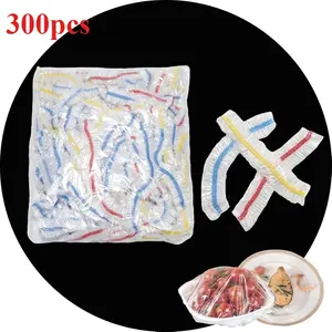 300 Pcs Plastic Bowl Covers Stretch Edging Disposable Food Covers Flexible Storage Packaging, Color