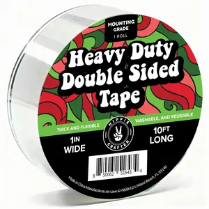 Double Sided Tape Heavy Duty Wall Tape or Mounting Transparent Clear Nano  and Removable Roll 1" x 10FT